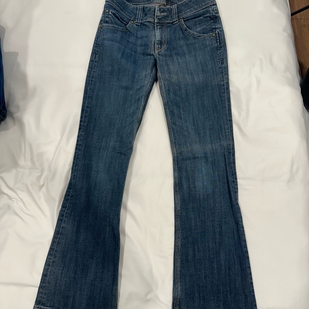 CAbi Women's Flare Jeans in Classic Blue